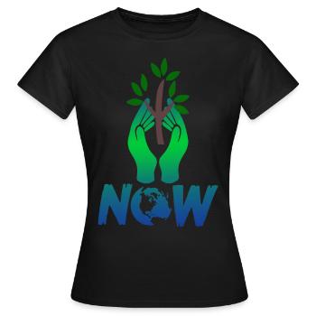 Klimaschutz rette die Baeume jetzt - Frauen T-Shirt - Schwarz - Vorne - AI Model Female 172 dark (172cm)