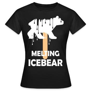L’ours polaire en fusion - T-shirt Femme - noir - Devant - AI Model Female 172 dark (172cm)