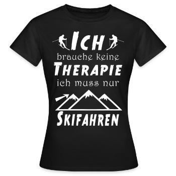 Therapie Skifahren - Frauen T-Shirt - Schwarz - Vorne - AI Model Female 172 dark (172cm)
