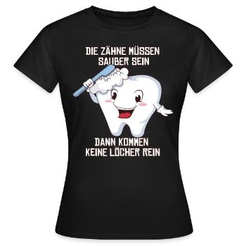 Tooth Fairy ZFA Tooth Toothbrush Dental Gift - Women's T-Shirt - black - Front - AI Model Female 172 dark (172cm)