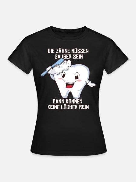 Zahnfee ZFA Zahn Zahnbürste Dental Geschenk - Frauen T-Shirt - Schwarz