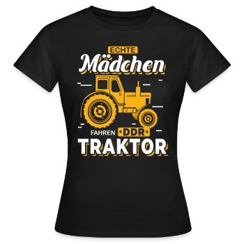 Landwirtin Bäuerin Traktor Landmaschinen Geschenk - Frauen T-Shirt - Schwarz - Vorne - AI Model Female 172 dark (172cm)