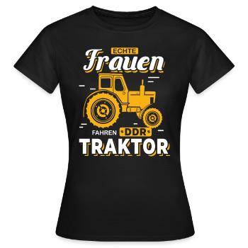 Landwirtin Bäuerin Traktor Landmaschinen Geschenk - Frauen T-Shirt - Schwarz - Vorne - AI Model Female 172 dark (172cm)