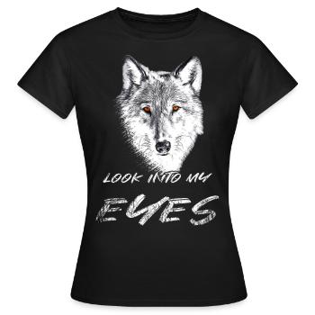 Tête de loup aux yeux rouges - T-shirt Femme - noir - Devant - AI Model Female 172 dark (172cm)