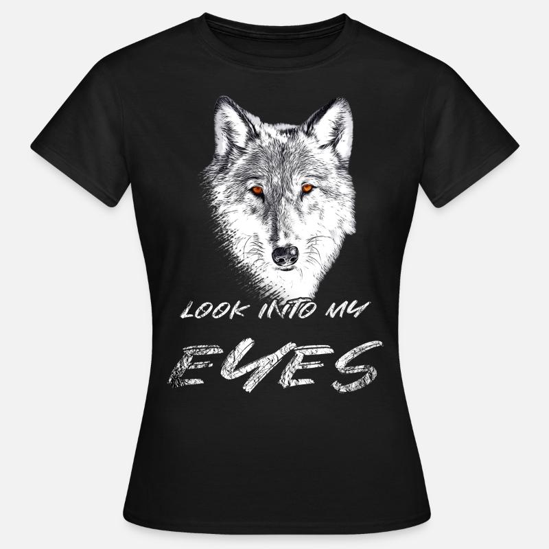 Wolf head with red eyes - Women's T-Shirt - black