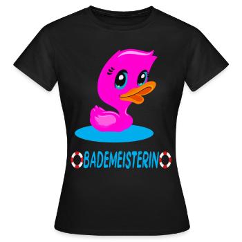 Bademeisterin Quietscheente - Frauen T-Shirt - Schwarz - Vorne - AI Model Female 172 dark (172cm)
