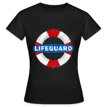 Piscine de bouée de sauvetage - T-shirt Femme - noir - Devant - AI Model Female 172 dark (172cm)