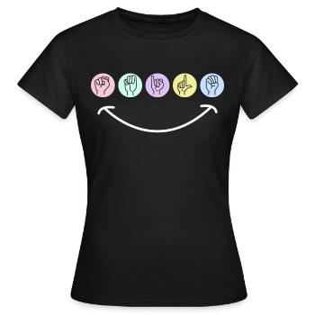 Gebärdensprache Für Gehörlose - Frauen T-Shirt - Schwarz - Vorne - AI Model Female 172 dark (172cm)