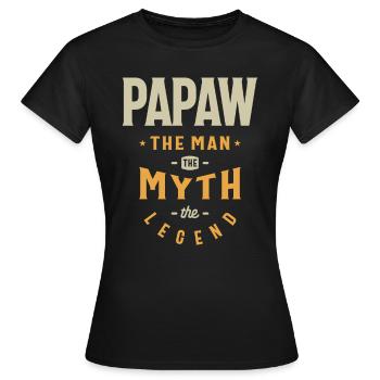 Papaw L’homme Le mythe La légende - Grand-père - T-shirt Femme - noir - Devant - AI Model Female 172 dark (172cm)