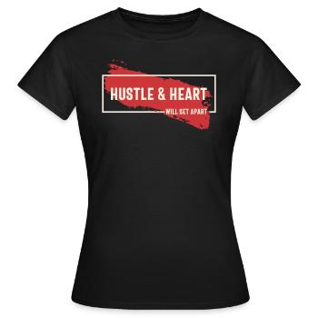 Hektik und Herz werden sich abheben - motivierend - Frauen T-Shirt - Schwarz - Vorne - AI Model Female 172 dark (172cm)