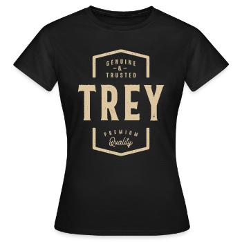 Trey Genuine and Trusted - Name Trey - Women's T-Shirt - black - Front - AI Model Female 172 dark (172cm)