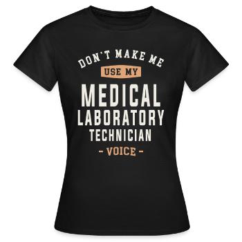 Lab Tech Voice - Autorité analytique - T-shirt Femme - noir - Devant - AI Model Female 172 dark (172cm)