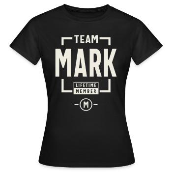 Marque de l’équipe Nom de la marque du membre à vie - T-shirt Femme - noir - Devant - AI Model Female 172 dark (172cm)