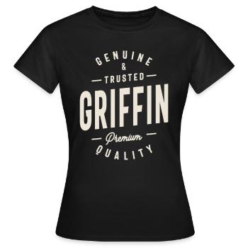 Griffin Genuine and Trusted Griffin Name - Women's T-Shirt - black - Front - AI Model Female 172 dark (172cm)
