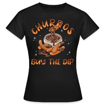 Churros Acheter La Trempette - T-shirt Femme - noir - Devant - AI Model Female 172 dark (172cm)