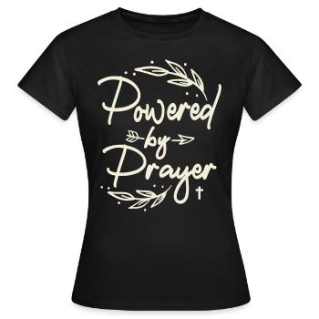 Angetrieben von Gebet Christliches Zitat - Frauen T-Shirt - Schwarz - Vorne - AI Model Female 172 dark (172cm)