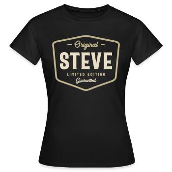 Original Steve Limitierte Auflage Benutzerdefinierter Name Steve - Frauen T-Shirt - Schwarz - Vorne - AI Model Female 172 dark (172cm)