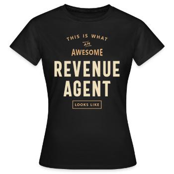 Awesome Revenue Agent - Expertise fiscale - T-shirt Femme - noir - Devant - AI Model Female 172 dark (172cm)