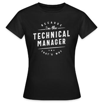 Autorité du directeur technique - T-shirt Femme - noir - Devant - AI Model Female 172 dark (172cm)