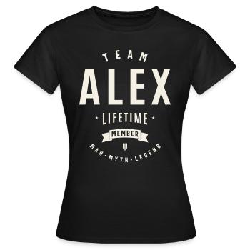 Team Alex Lebenslanges Mitglied Lustiger Name Alex - Frauen T-Shirt - Schwarz - Vorne - AI Model Female 172 dark (172cm)