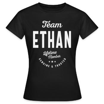 Équipe Ethan Membre à vie Drôle de prénom Ethan - T-shirt Femme - noir - Devant - AI Model Female 172 dark (172cm)