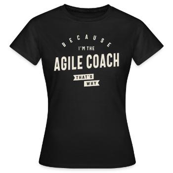 Emploi de coach agile - T-shirt Femme - noir - Devant - AI Model Female 172 dark (172cm)