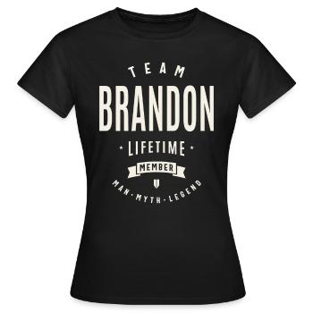 Team Brandon Lebenslanges Mitglied Lustiger Name Brandon - Frauen T-Shirt - Schwarz - Vorne - AI Model Female 172 dark (172cm)