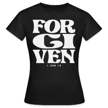 Vergebung - 1. Johannes 1,9 Bibelvers Christ - Frauen T-Shirt - Schwarz - Vorne - AI Model Female 172 dark (172cm)