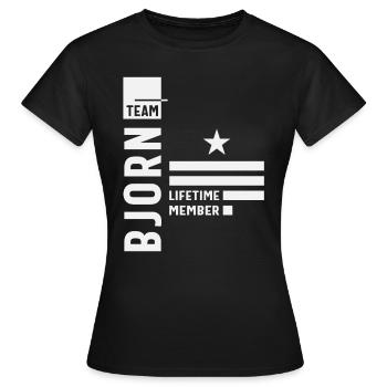 Team Bjorn Membre à vie Funny Name Bjorn - T-shirt Femme - noir - Devant - AI Model Female 172 dark (172cm)