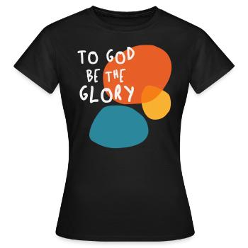 Gott sei die Ehre - erhebendes christliches Zitat - Frauen T-Shirt - Schwarz - Vorne - AI Model Female 172 dark (172cm)