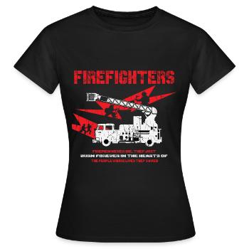 Pompiers Feuwerwehrmann Éteindre l’incendie - T-shirt Femme - noir - Devant - AI Model Female 172 dark (172cm)