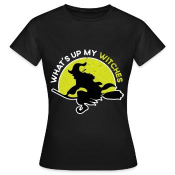 Halloween balai équitation balai sorcière - T-shirt Femme - noir - Devant - AI Model Female 172 dark (172cm)