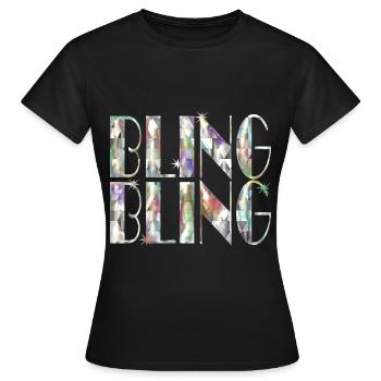 BLING BLING bunt - Frauen T-Shirt - Schwarz - Vorne - AI Model Female 172 dark (172cm)