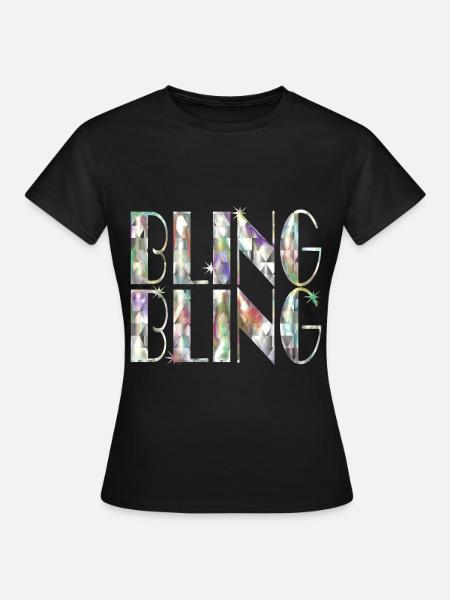 BLING BLING bunt - Frauen T-Shirt - Schwarz