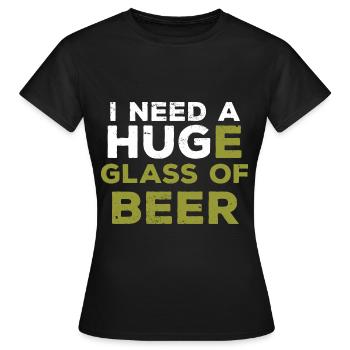 Bière Bière Bière Boire de la bière Alcohol Party - T-shirt Femme - noir - Devant - AI Model Female 172 dark (172cm)