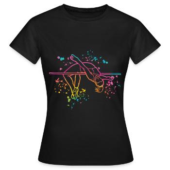 Saut en hauteur Aquarelle Saut en hauteur - T-shirt Femme - noir - Devant - AI Model Female 172 dark (172cm)