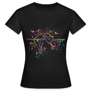 Saut en hauteur Aquarelle Saut en hauteur - T-shirt Femme - noir - Devant - AI Model Female 172 dark (172cm)