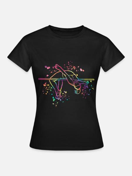 Hochspringer Wasserfarben Hochsprung - Frauen T-Shirt - Schwarz
