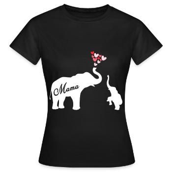 Mama Elephant Mama - Women's T-Shirt - black - Front - AI Model Female 172 dark (172cm)