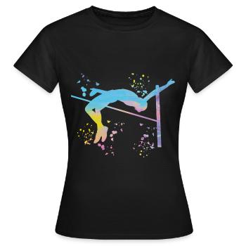 Saut en hauteur Aquarelle Saut en hauteur - T-shirt Femme - noir - Devant - AI Model Female 172 dark (172cm)