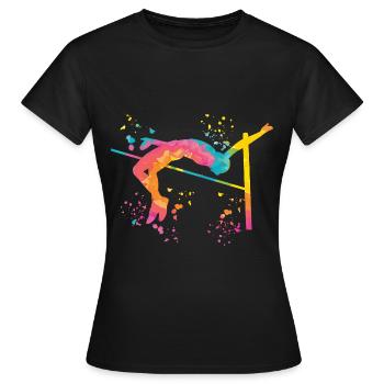 Hochspringer Wasserfarben Hochsprung - Frauen T-Shirt - Schwarz - Vorne - AI Model Female 172 dark (172cm)