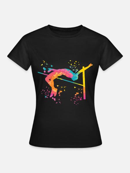 Hochspringer Wasserfarben Hochsprung - Frauen T-Shirt - Schwarz