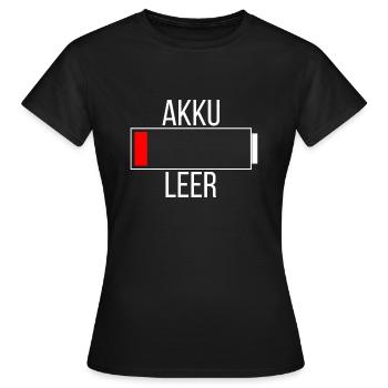 Akku Leer - Frauen T-Shirt - Schwarz - Vorne - AI Model Female 172 dark (172cm)