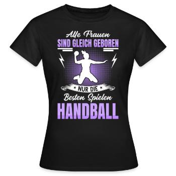 Handballerin Handballer Handball Sport Geschenk - Frauen T-Shirt - Schwarz - Vorne - AI Model Female 172 dark (172cm)
