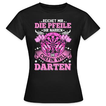 Dart Pfeil Darts Dartboard Dartspielerin Geschenk - Frauen T-Shirt - Schwarz - Vorne - AI Model Female 172 dark (172cm)