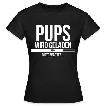 Pups wird geladen bitte warten - Frauen T-Shirt - Schwarz - Vorne - AI Model Female 172 dark (172cm)