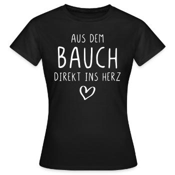 Aus dem Bauch direkt ins Herz - Frauen T-Shirt - Schwarz - Vorne - AI Model Female 172 dark (172cm)