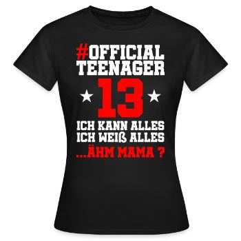 13 Birthday Boys 13 years Boy Girls Boys - Women's T-Shirt - black - Front - AI Model Female 172 dark (172cm)