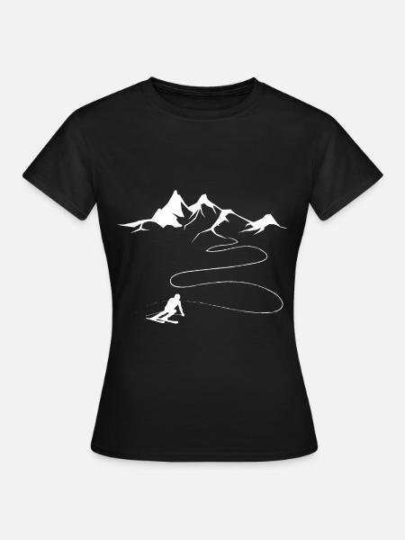 Bergen - Skiën - (36) - Vrouwen T-shirt - zwart