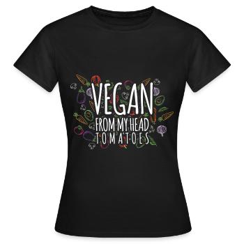 Veganer - Frauen T-Shirt - Schwarz - Vorne - AI Model Female 172 dark (172cm)